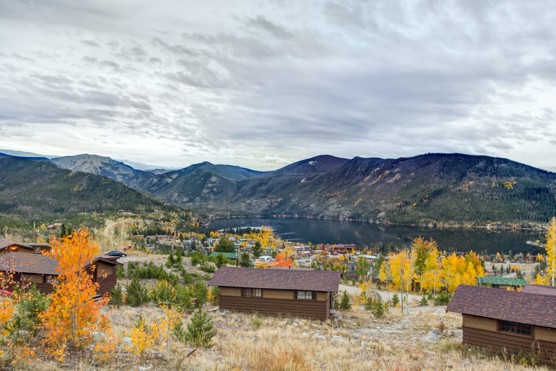 Grand lake Lodge View with Fall Colors